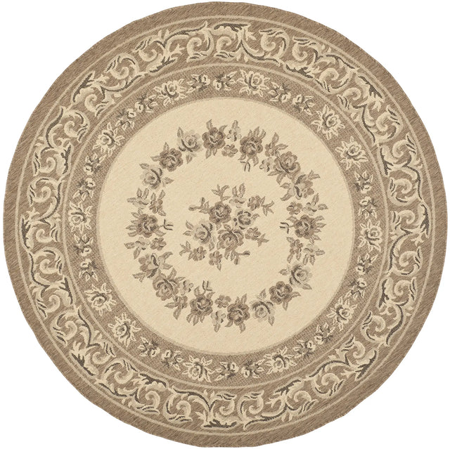 Safavieh Courtyard 6'-7" x 6'-7" Rug in Creme / Brown