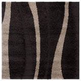Safavieh Florida Shag 5'-0" x 5'-0" Rug in Dark Brown / Beige