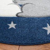Safavieh Carousel Kids 100 5'-3" x 5'-3" Rug in Navy / Grey