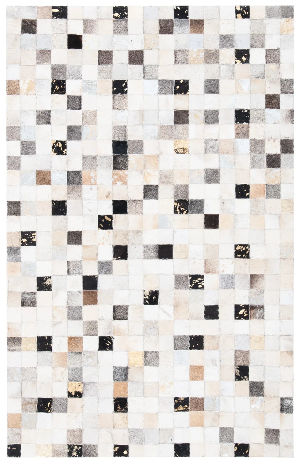 Safavieh Studio Leather 3'-0" x 5'-0" Rug in Ivory / Black