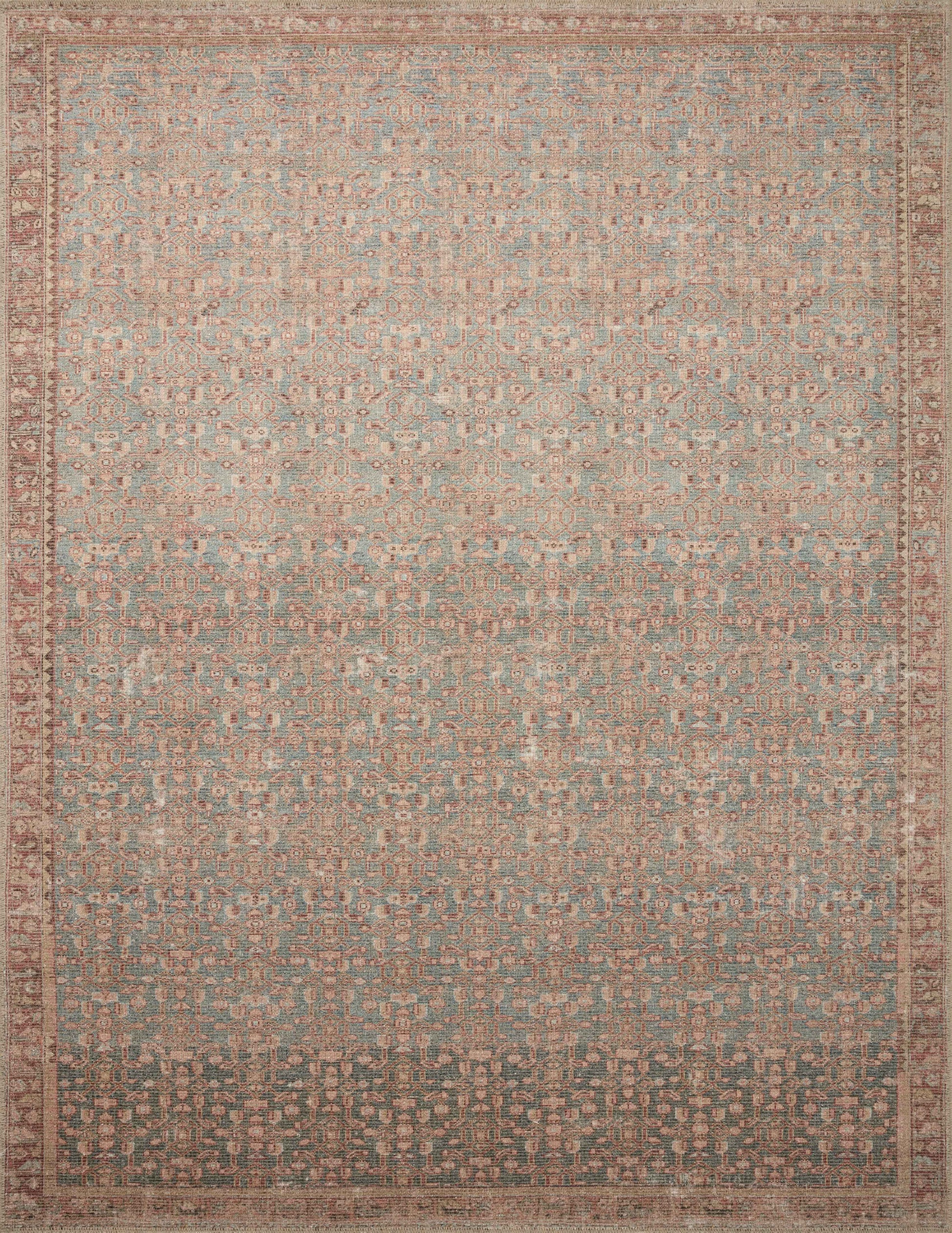 Angela Rose x Loloi Aubrey Aub-04 Blue/Terracotta Area Rug