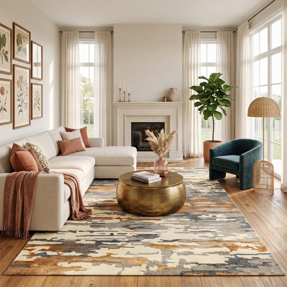 Amer Abstract ABS-3 Orange area rug - lifestyle view