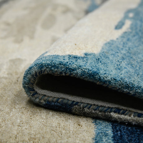 Amer Abstract ABS-4 Blue area rug - rolled view