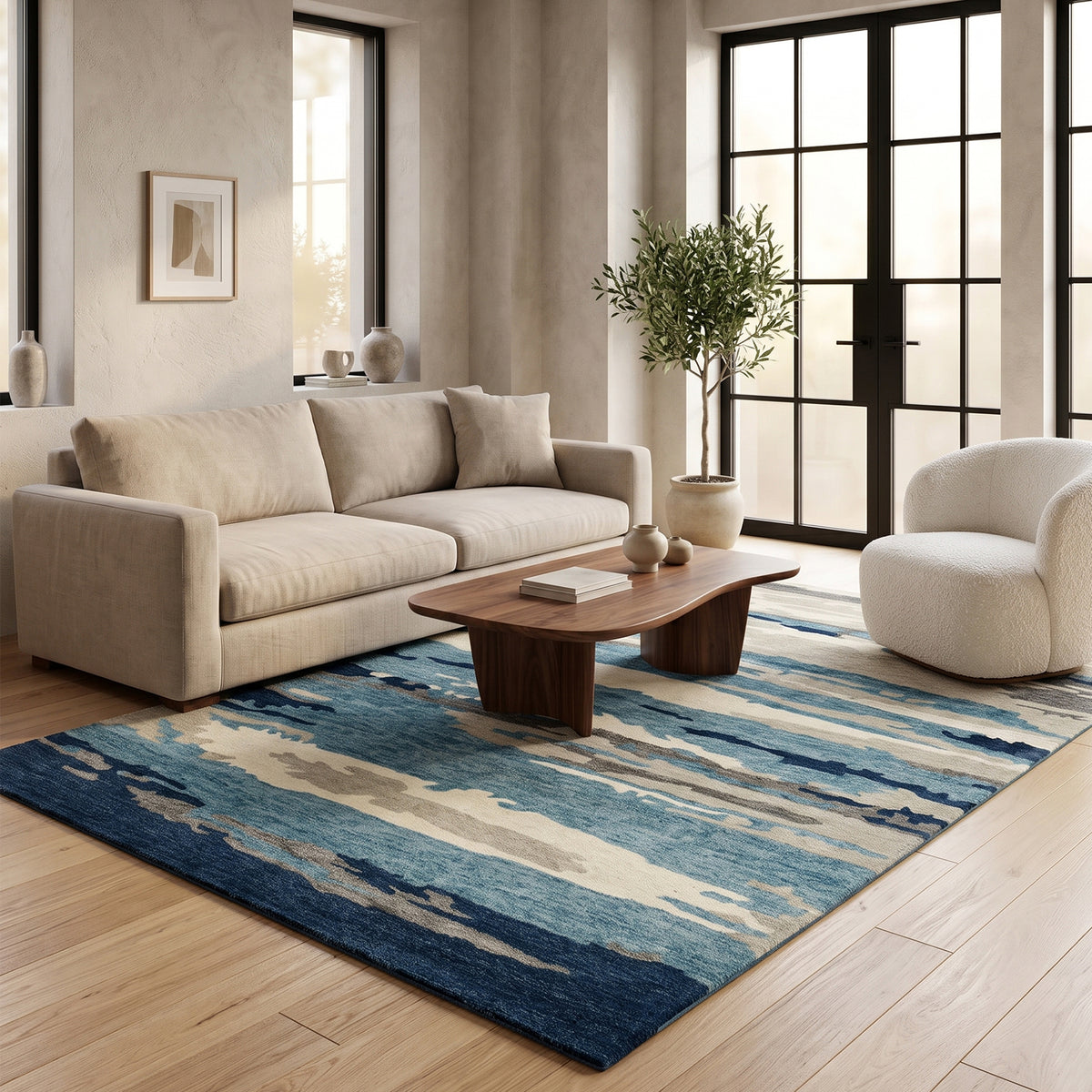 Amer Abstract ABS-4 Blue area rug - lifestyle view