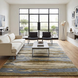 Amer Abstract ABS-5 Water Blue area rug - lifestyle view