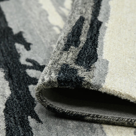 Amer Abstract ABS-6 Dark Gray area rug - rolled view