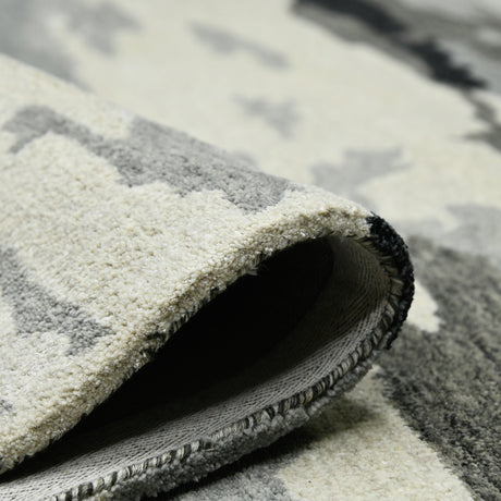 Amer Abstract ABS-6 Dark Gray area rug - rolled view