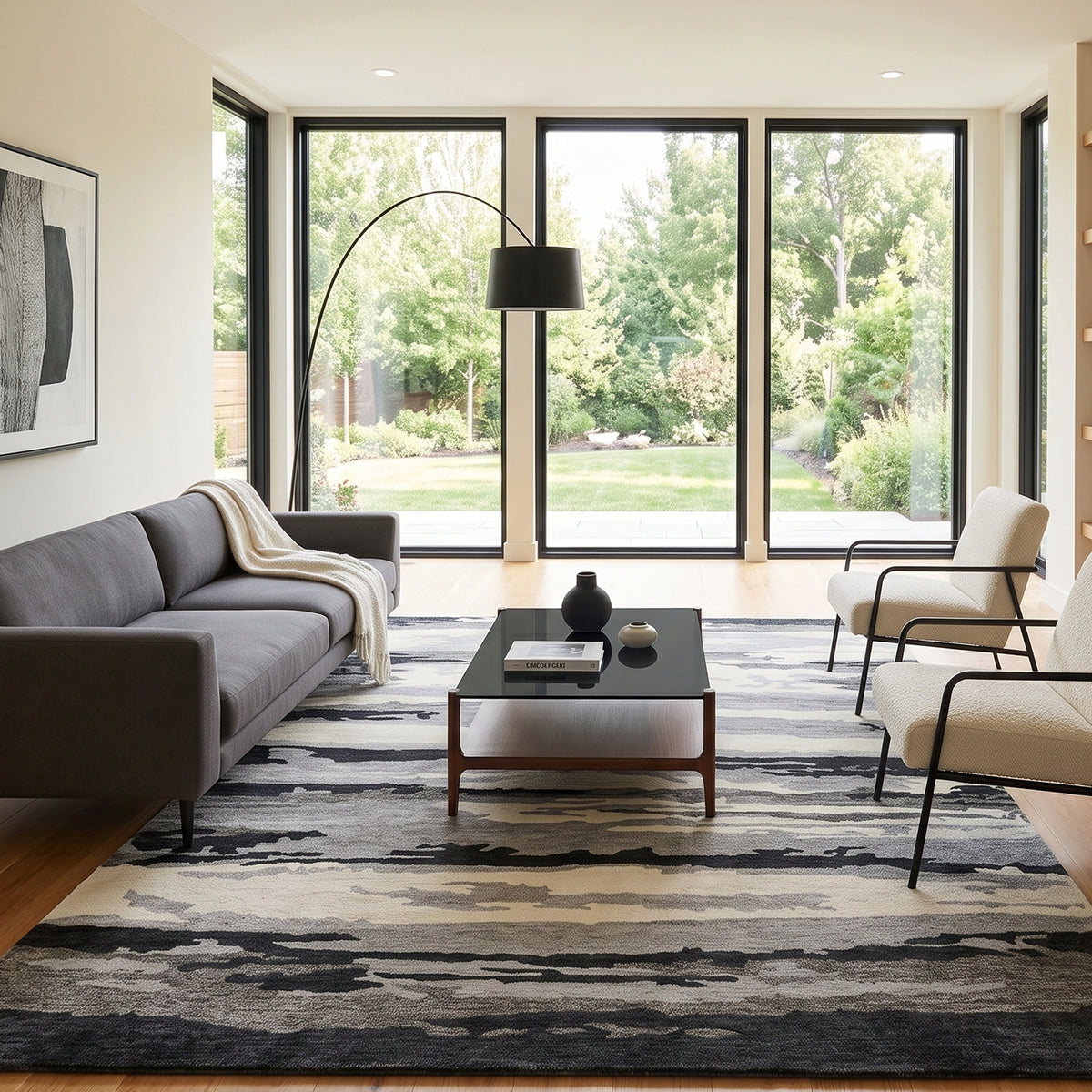 Amer Abstract ABS-6 Dark Gray area rug - lifestyle view