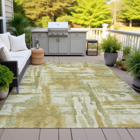 Addison Chantille ACN2015 Abstract Machine Made Transitional Aloe Rug