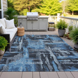 Addison Chantille ACN2015 Abstract Machine Made Transitional Black Rug