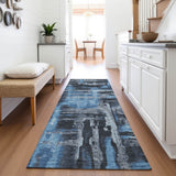 Addison Chantille ACN2015 Abstract Machine Made Transitional Black Rug
