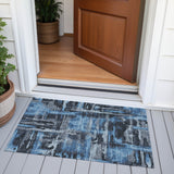 Addison Chantille ACN2015 Abstract Machine Made Transitional Black Rug