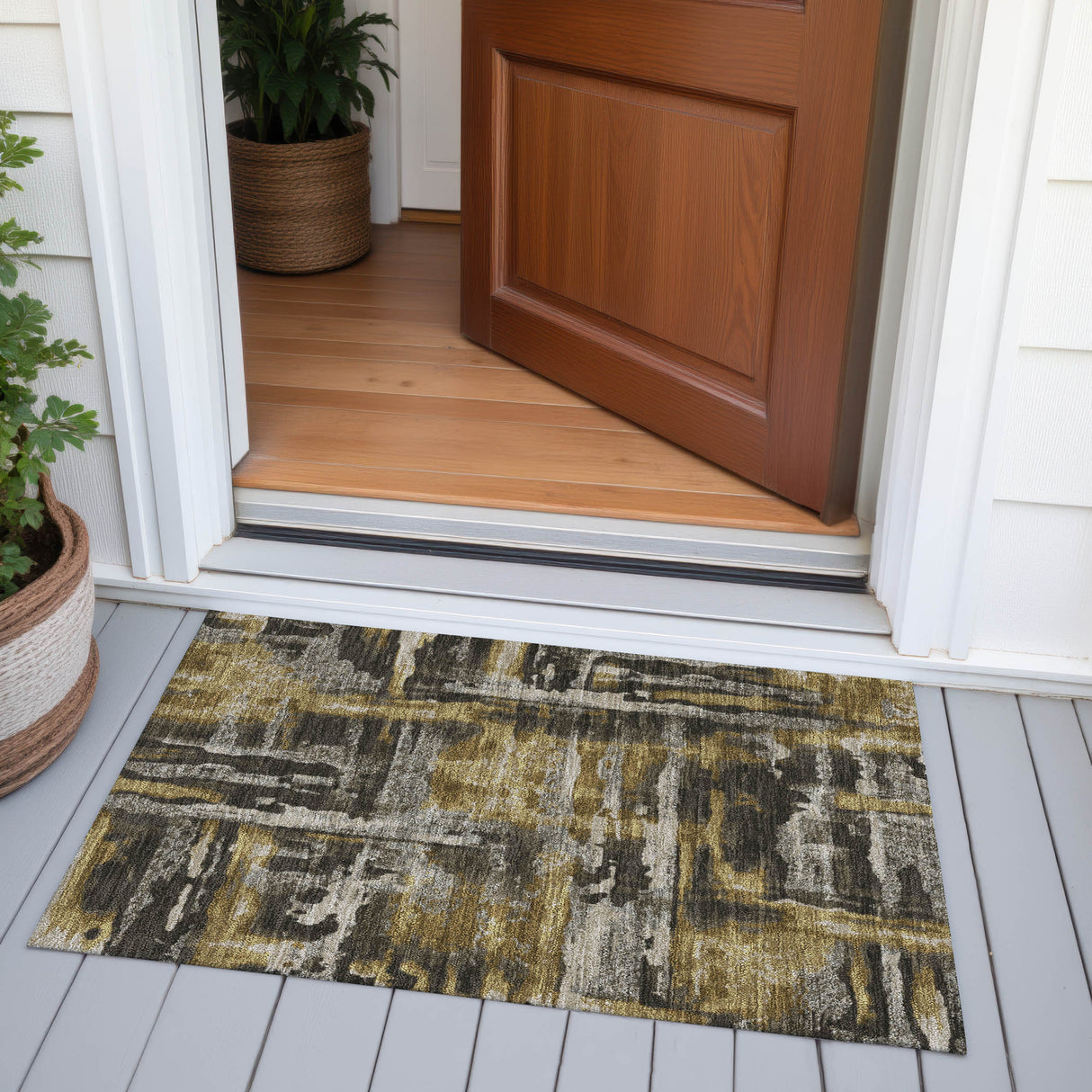 Addison Chantille ACN2015 Abstract Machine Made Transitional Coffee Rug