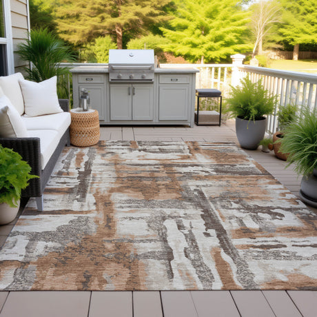 Addison Chantille ACN2015 Abstract Machine Made Transitional Paprika Rug