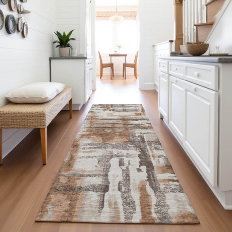 Addison Chantille ACN2015 Abstract Machine Made Transitional Paprika Rug