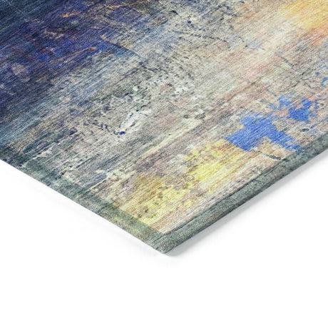 Addison Chantille ACN2016 Abstract Machine Made Transitional Blue Rug