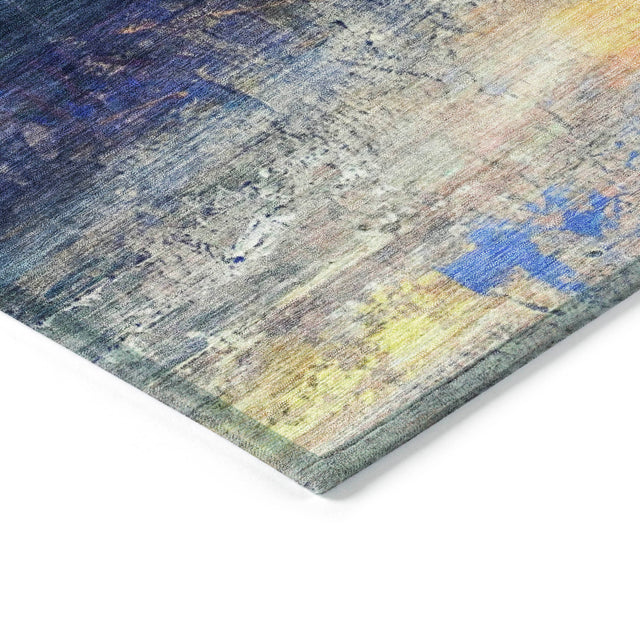 Addison Chantille ACN2016 Abstract Machine Made Transitional Blue Rug