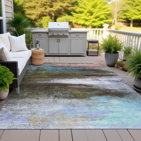 Addison Chantille ACN2016 Abstract Machine Made Transitional Brown Rug