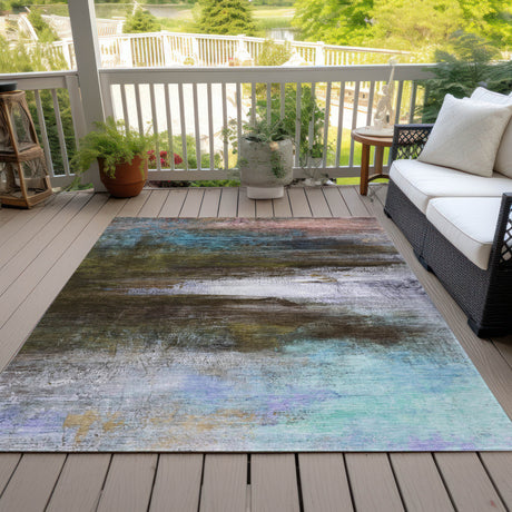 Addison Chantille ACN2016 Abstract Machine Made Transitional Brown Rug