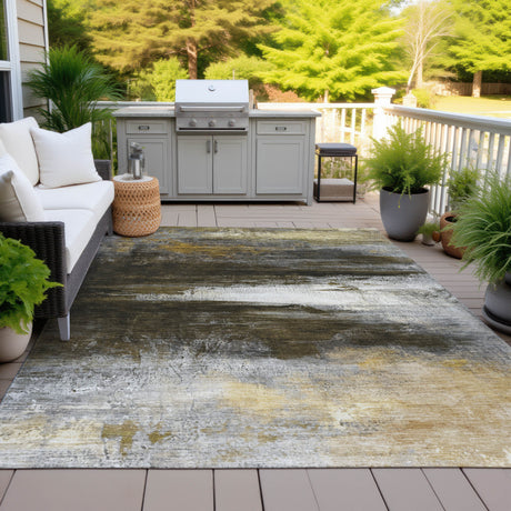 Addison Chantille ACN2016 Abstract Machine Made Transitional Chocolate Rug