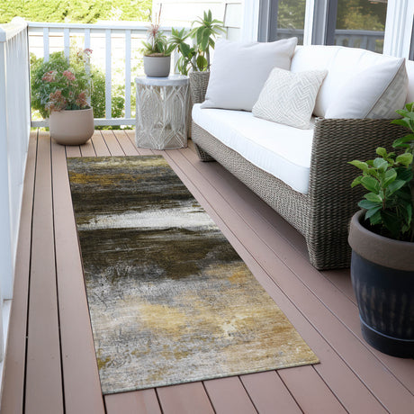 Addison Chantille ACN2016 Abstract Machine Made Transitional Chocolate Rug