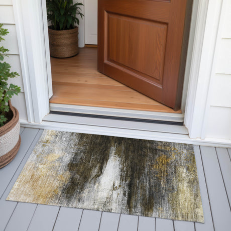 Addison Chantille ACN2016 Abstract Machine Made Transitional Chocolate Rug