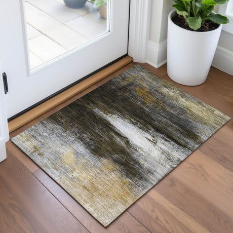 Addison Chantille ACN2016 Abstract Machine Made Transitional Chocolate Rug
