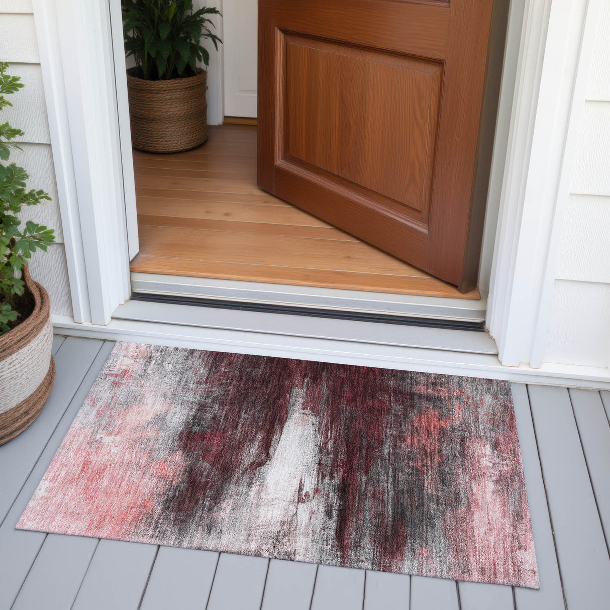 Addison Chantille ACN2016 Abstract Machine Made Transitional Merlot Rug