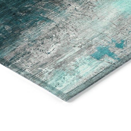 Addison Chantille ACN2016 Abstract Machine Made Transitional Teal Rug