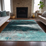 Addison Chantille ACN2016 Abstract Machine Made Transitional Teal Rug