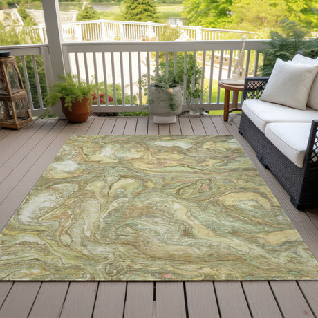 Addison Chantille ACN2017 Abstract Machine Made Transitional Gold Rug