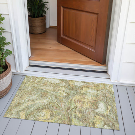 Addison Chantille ACN2017 Abstract Machine Made Transitional Gold Rug