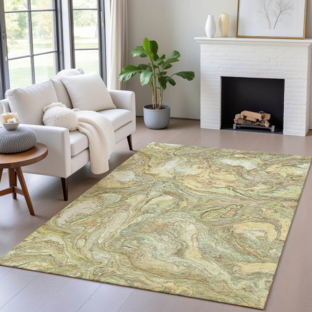 Addison Chantille ACN2017 Abstract Machine Made Transitional Gold Rug