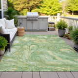Addison Chantille ACN2017 Abstract Machine Made Transitional Green Rug