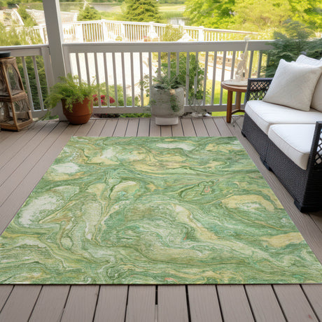 Addison Chantille ACN2017 Abstract Machine Made Transitional Green Rug