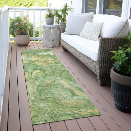 Addison Chantille ACN2017 Abstract Machine Made Transitional Green Rug
