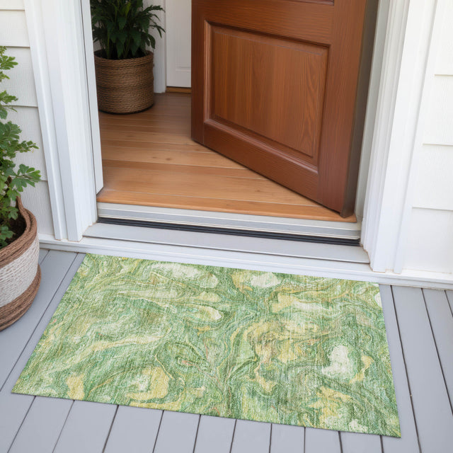 Addison Chantille ACN2017 Abstract Machine Made Transitional Green Rug