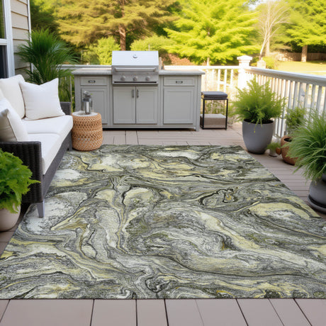 Addison Chantille ACN2017 Abstract Machine Made Transitional Pewter Rug