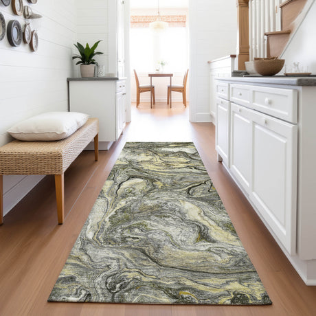 Addison Chantille ACN2017 Abstract Machine Made Transitional Pewter Rug