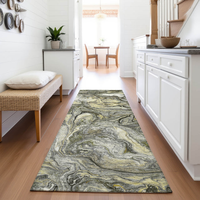 Addison Chantille ACN2017 Abstract Machine Made Transitional Pewter Rug