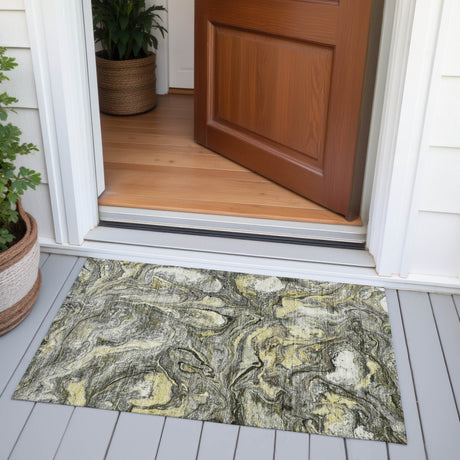 Addison Chantille ACN2017 Abstract Machine Made Transitional Pewter Rug