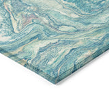 Addison Chantille ACN2017 Abstract Machine Made Transitional Teal Rug