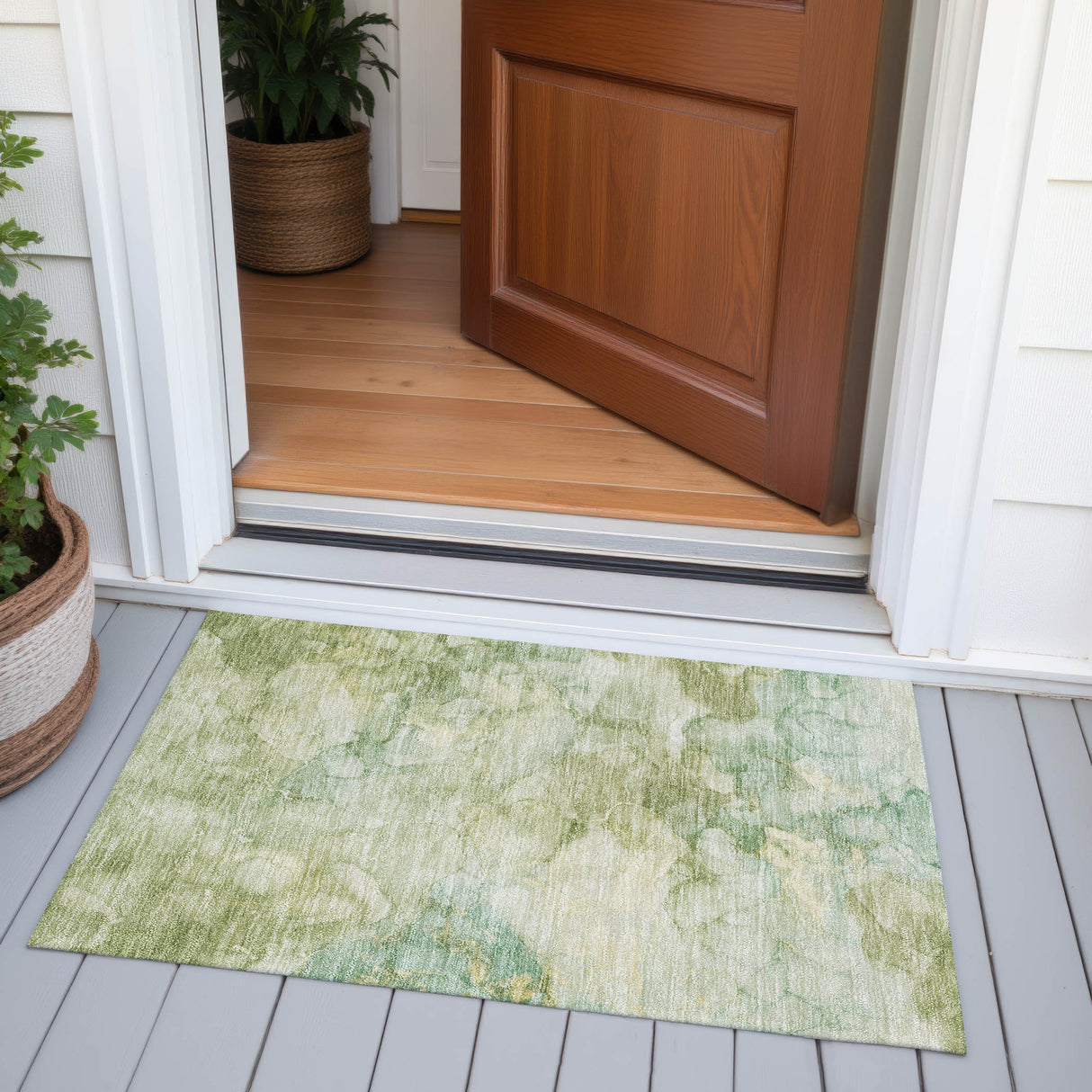 Addison Chantille ACN2018 Abstract Machine Made Transitional Aloe Rug
