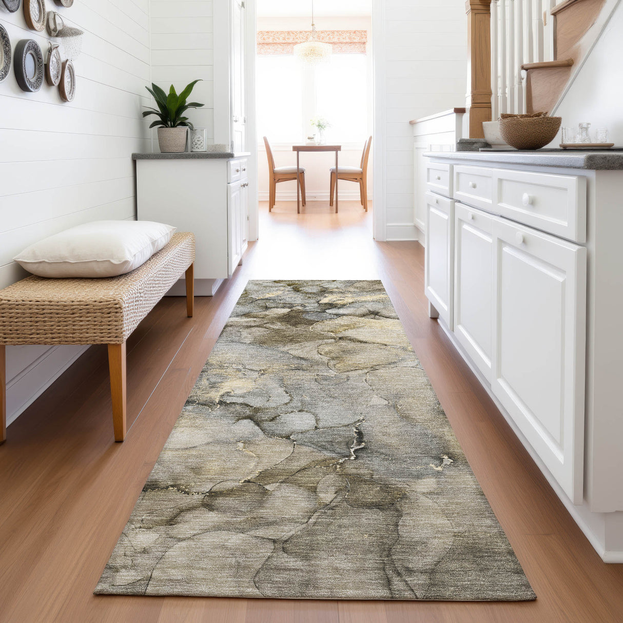 Addison Chantille ACN2018 Abstract Machine Made Transitional Pewter Rug