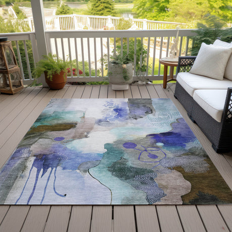Addison Chantille ACN2019 Abstract Machine Made Transitional Brown Rug