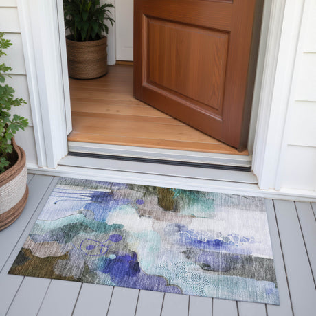 Addison Chantille ACN2019 Abstract Machine Made Transitional Brown Rug
