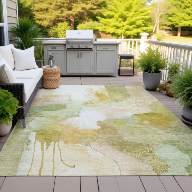 Addison Chantille ACN2019 Abstract Machine Made Transitional Fern Rug