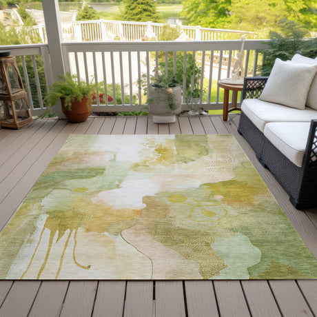 Addison Chantille ACN2019 Abstract Machine Made Transitional Fern Rug