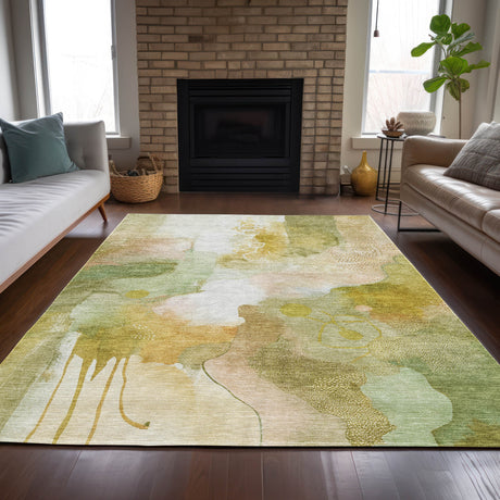 Addison Chantille ACN2019 Abstract Machine Made Transitional Fern Rug