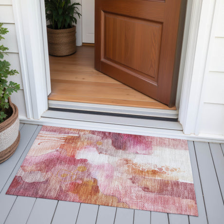Addison Chantille ACN2019 Abstract Machine Made Transitional Pink Rug